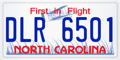 NC license plate DLR6501
