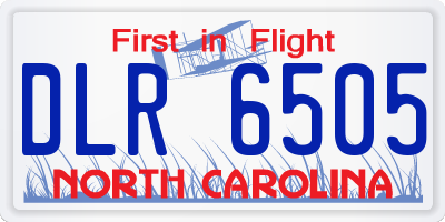 NC license plate DLR6505