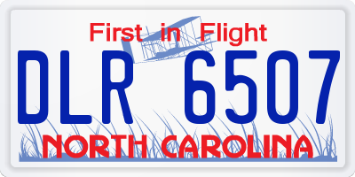 NC license plate DLR6507