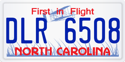 NC license plate DLR6508