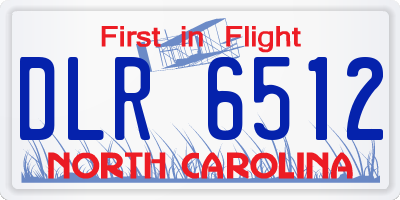 NC license plate DLR6512