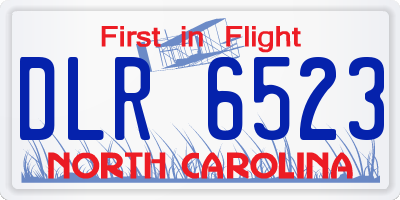 NC license plate DLR6523