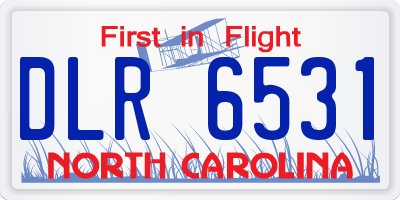 NC license plate DLR6531