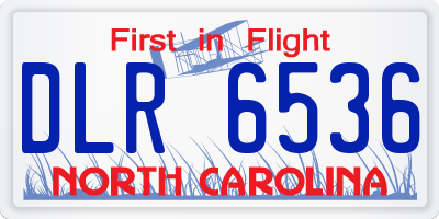 NC license plate DLR6536