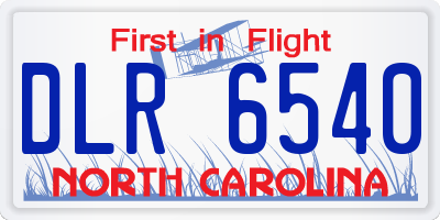 NC license plate DLR6540