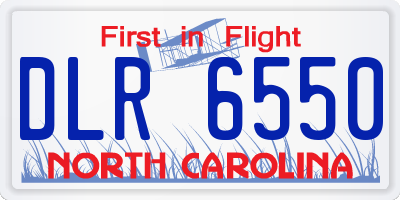 NC license plate DLR6550