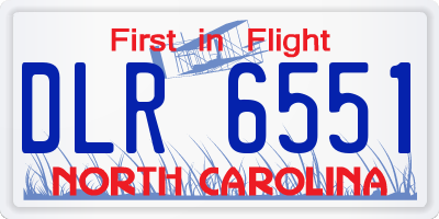 NC license plate DLR6551