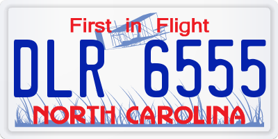 NC license plate DLR6555
