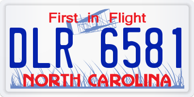 NC license plate DLR6581