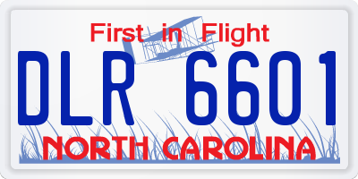 NC license plate DLR6601