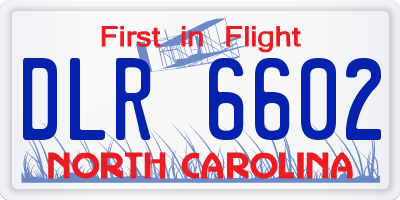 NC license plate DLR6602