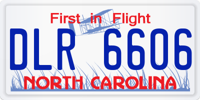 NC license plate DLR6606