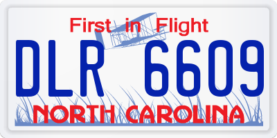 NC license plate DLR6609