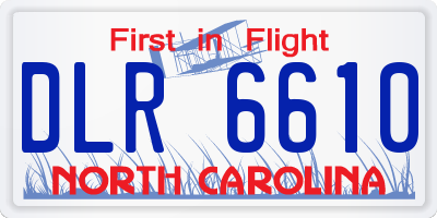NC license plate DLR6610