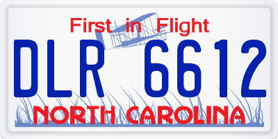 NC license plate DLR6612