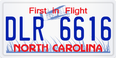 NC license plate DLR6616