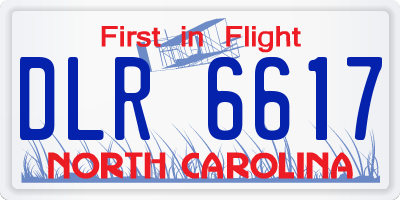NC license plate DLR6617
