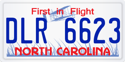 NC license plate DLR6623