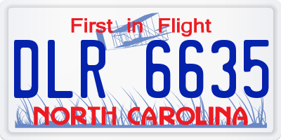 NC license plate DLR6635