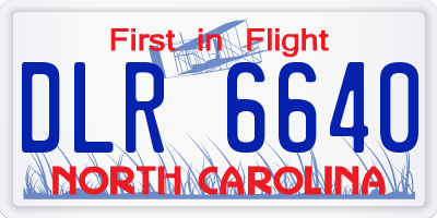 NC license plate DLR6640