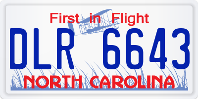 NC license plate DLR6643