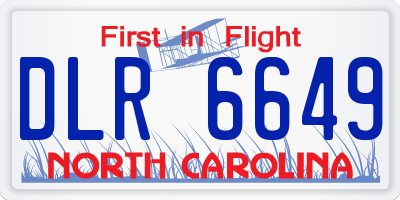 NC license plate DLR6649