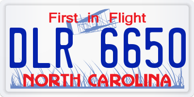 NC license plate DLR6650