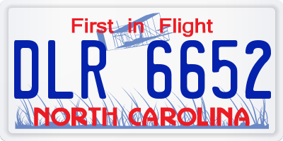 NC license plate DLR6652