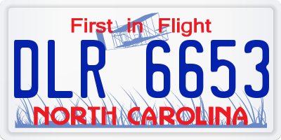 NC license plate DLR6653