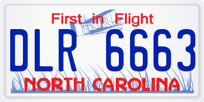 NC license plate DLR6663