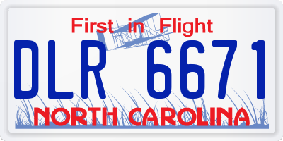 NC license plate DLR6671