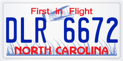 NC license plate DLR6672