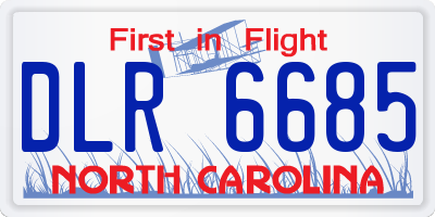 NC license plate DLR6685