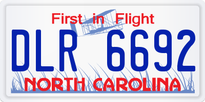 NC license plate DLR6692