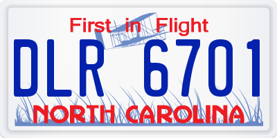 NC license plate DLR6701