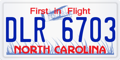 NC license plate DLR6703