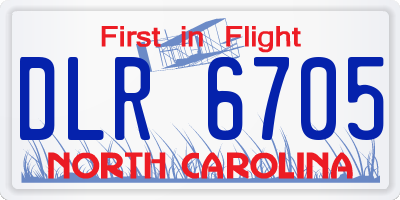 NC license plate DLR6705