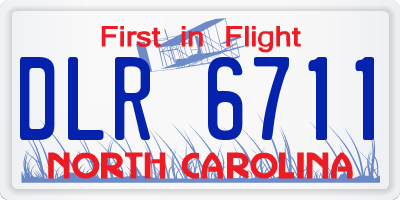NC license plate DLR6711