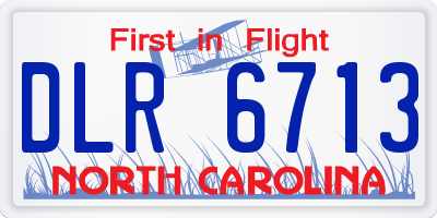 NC license plate DLR6713