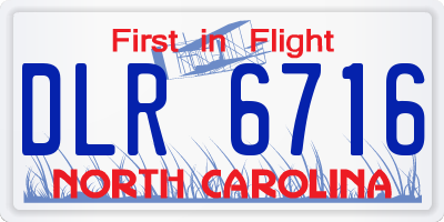 NC license plate DLR6716