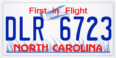 NC license plate DLR6723
