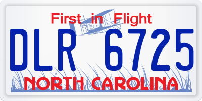 NC license plate DLR6725