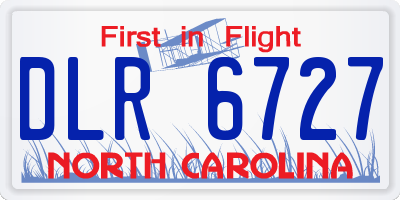 NC license plate DLR6727