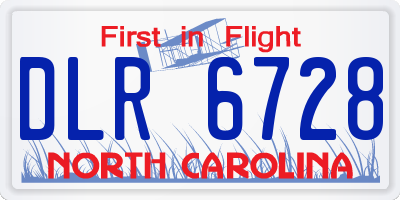 NC license plate DLR6728