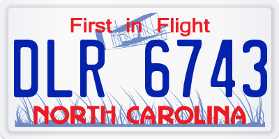 NC license plate DLR6743