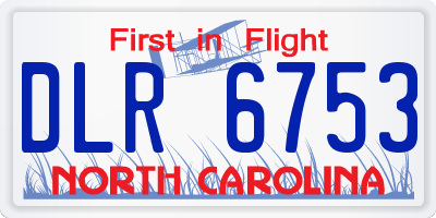 NC license plate DLR6753