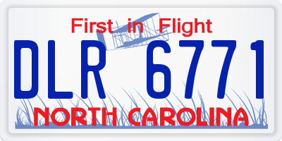 NC license plate DLR6771