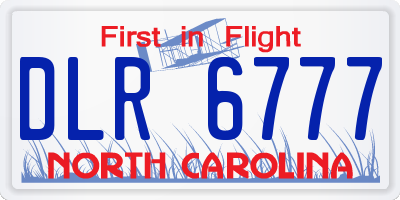 NC license plate DLR6777