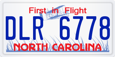 NC license plate DLR6778