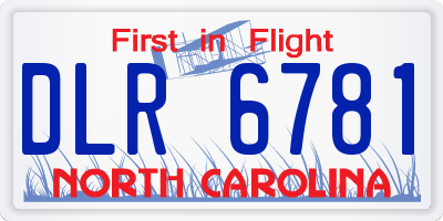 NC license plate DLR6781